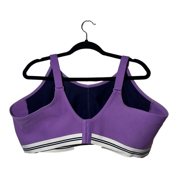 Cacique Bra Plus Size 48DDD (48F) Purple Lace Cotton Scoop Unlined No-Wire Soft - Picture 8 of 11